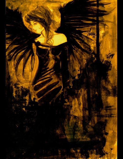 gothic dark angel anjo sombrio macabro