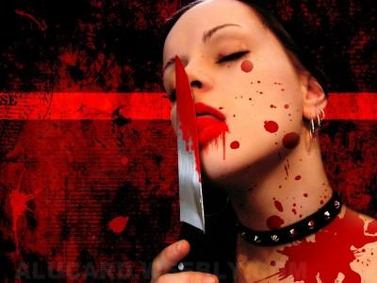 blood sangue knife bloody gothic girl